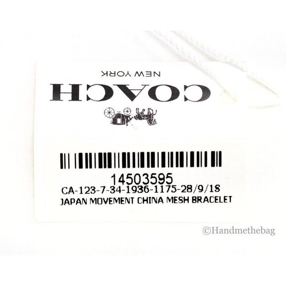 NEW Coach Women's Boyfriend Watch Crystal Bezel Logo Dial Silver and Gold Toned - Picture 6 of 12